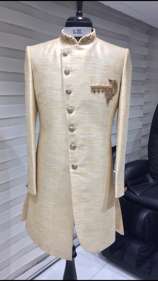 Cream Sherwani