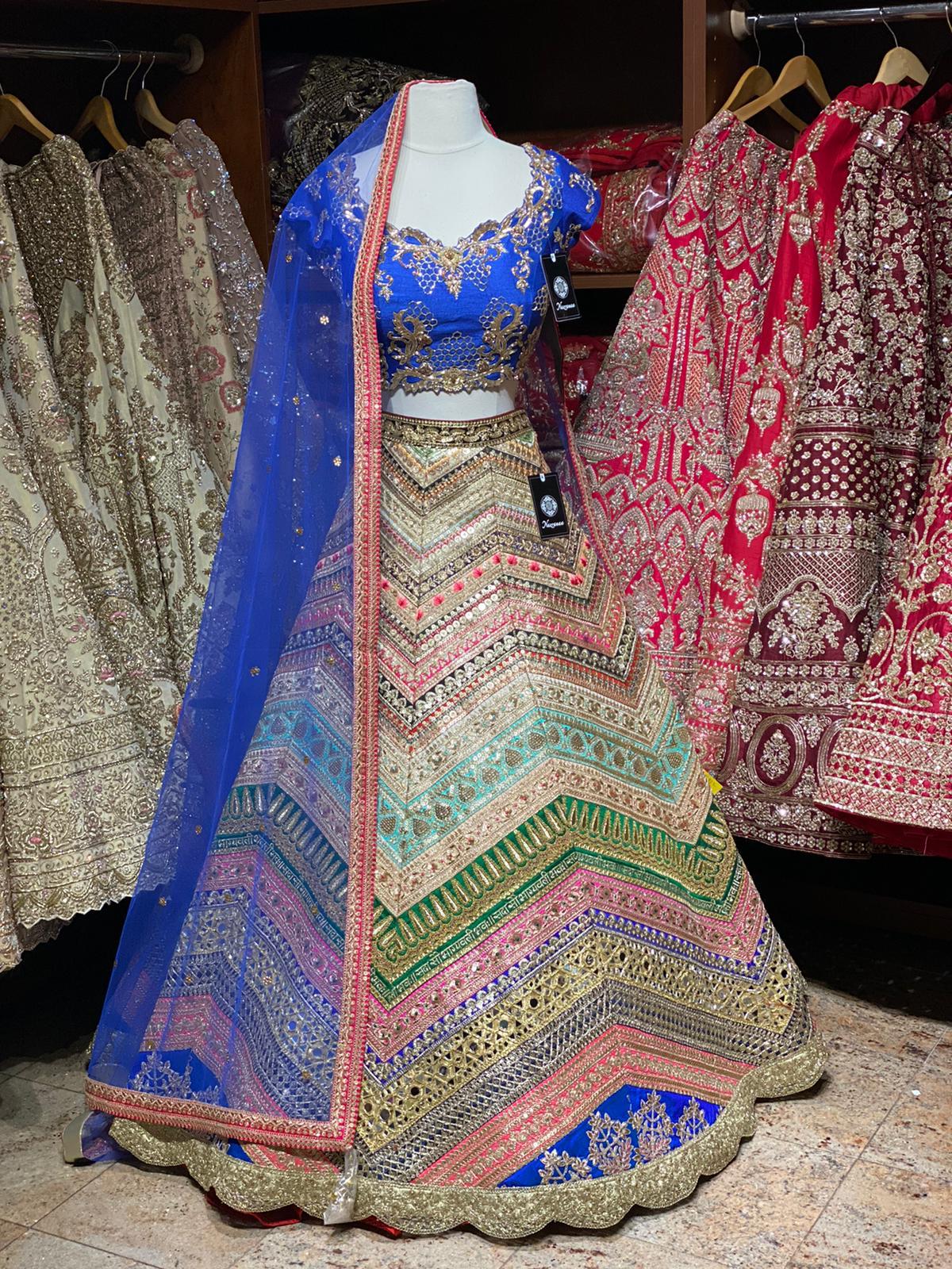 Royal Blue and Multicolor Party Wear Lehenga PWL-030