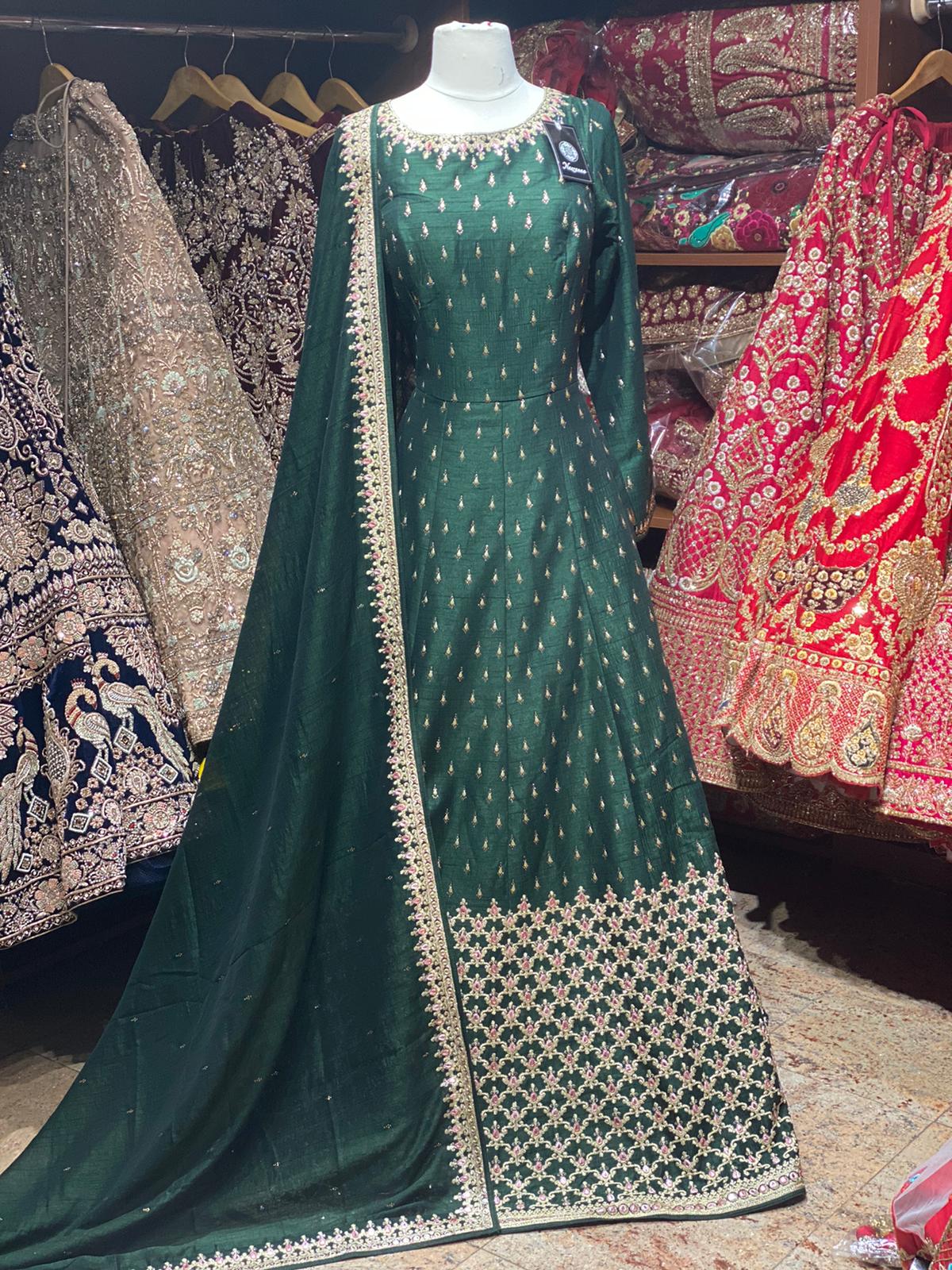 Emerald Green Anarkali PWA-025