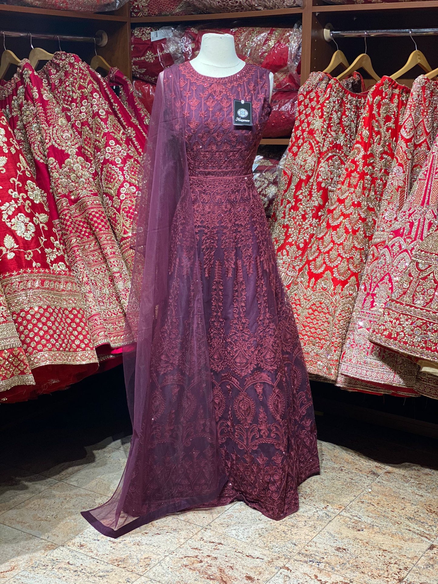 Tyrian Purple Anarkali PWA-033