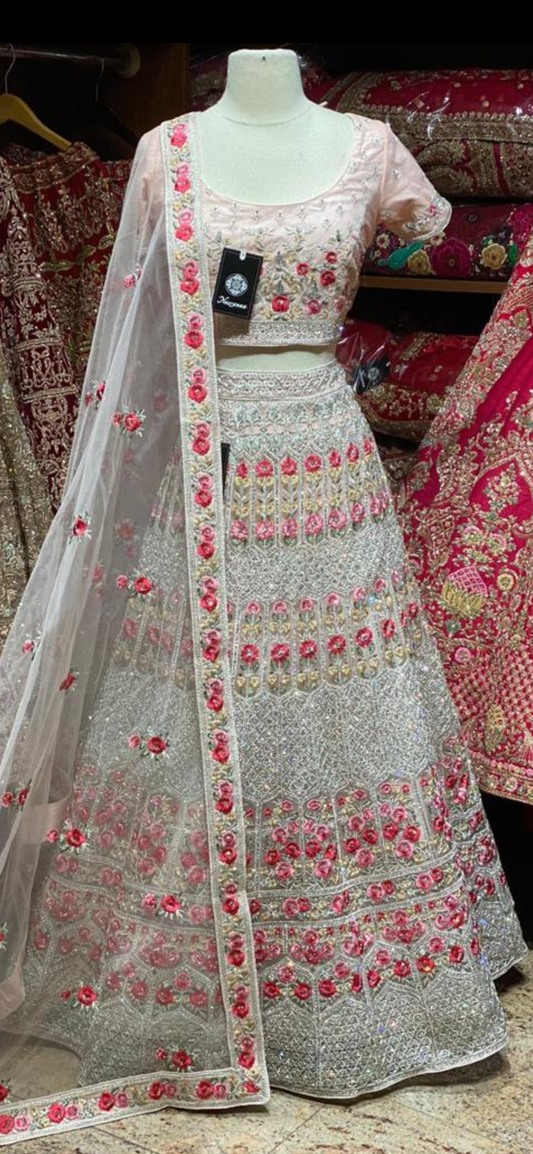 Lemonade Pink Party Wear Lehenga PWL-098