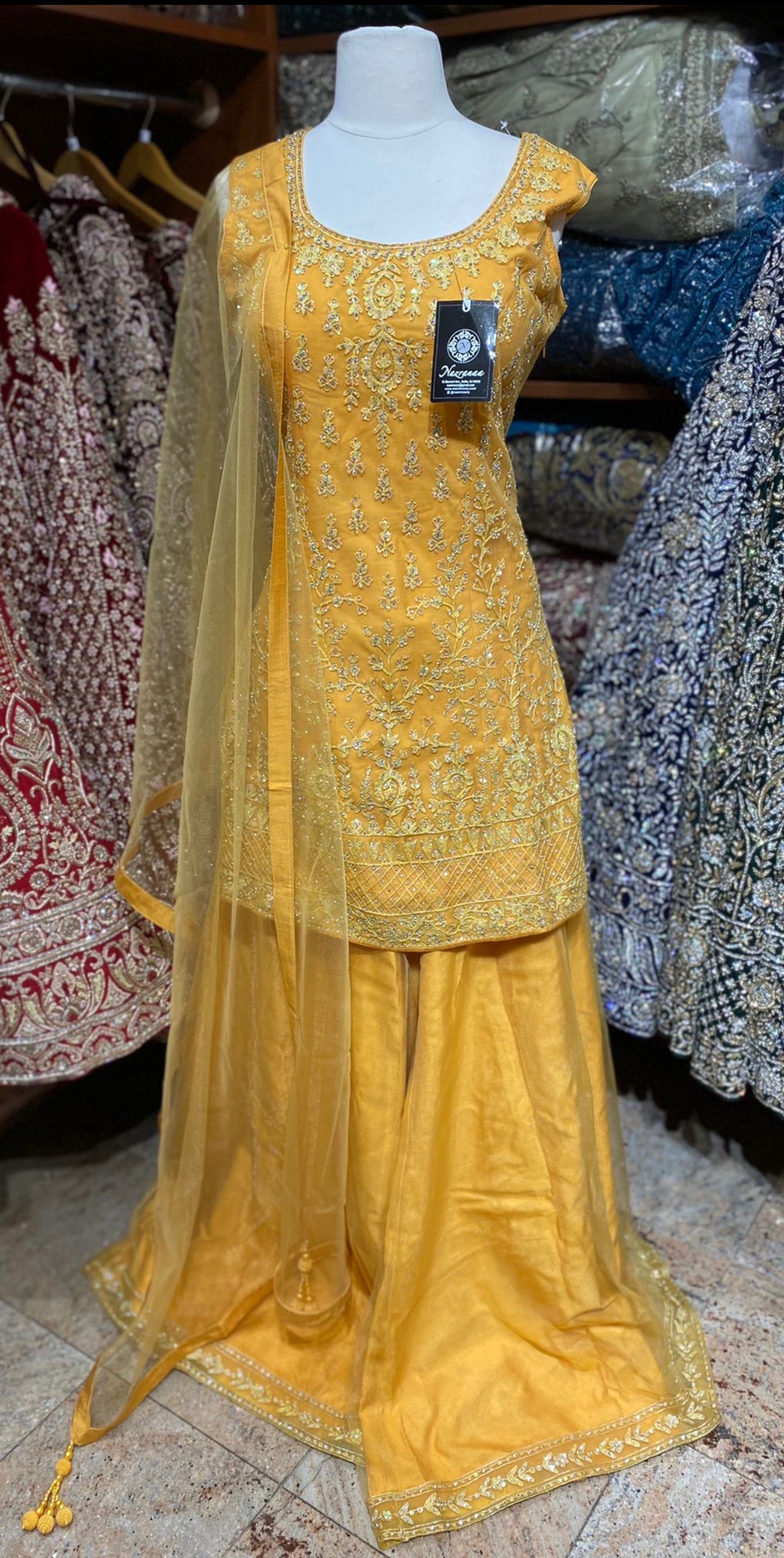 Saffron Yellow Party Wear Suit Collection PWS-158