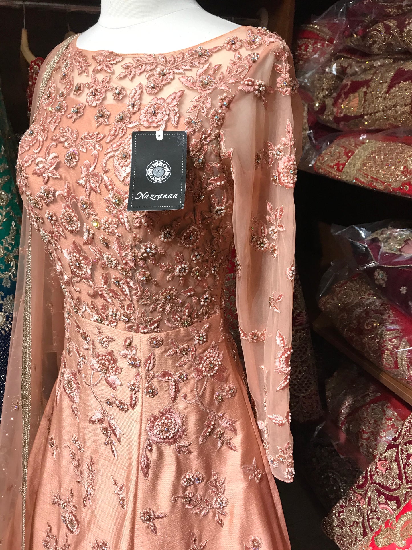 Peach Size 38 Silk Gown