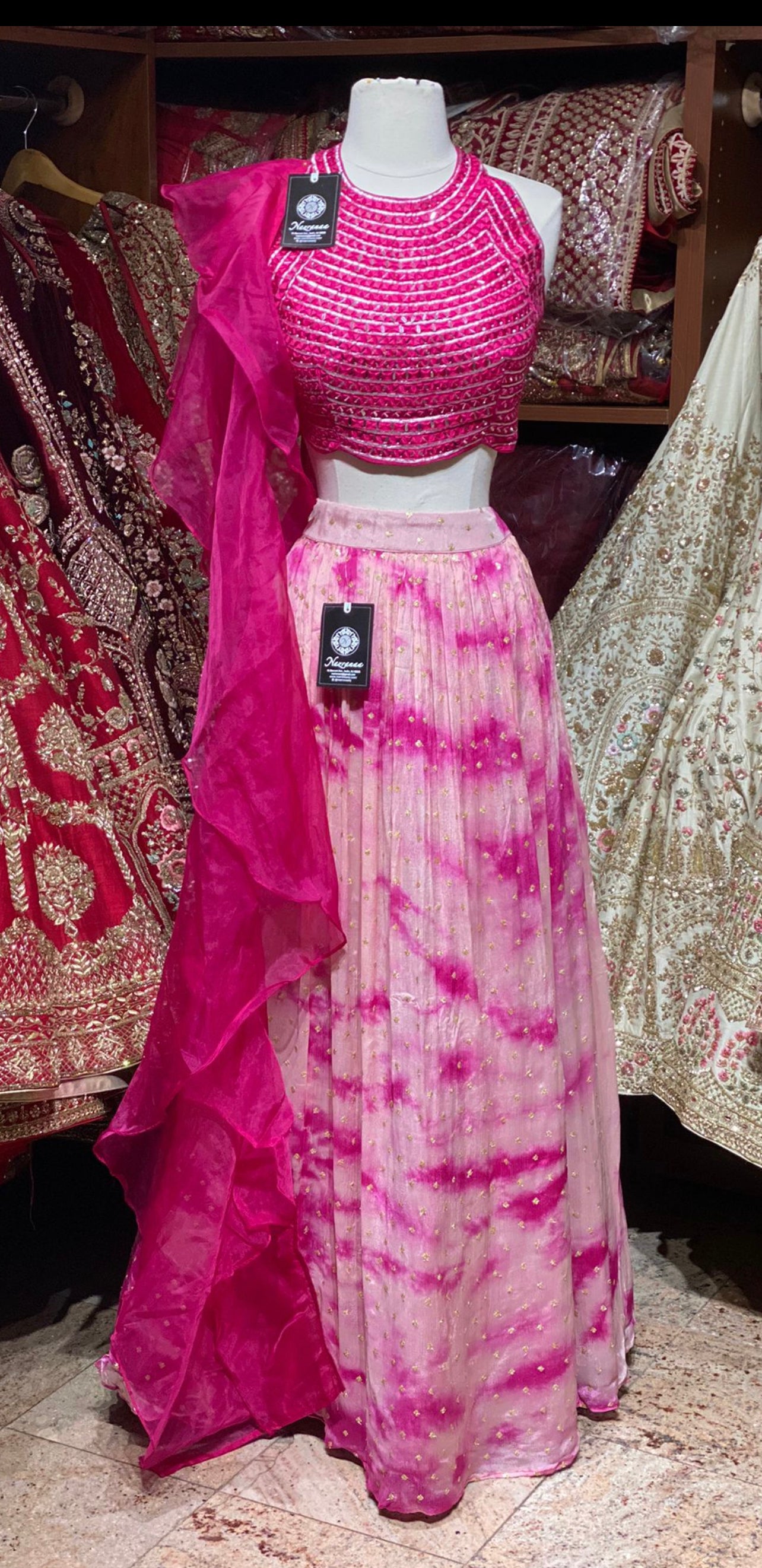 Shibori Deep Pink New Era Party Wear Collection PWL-302