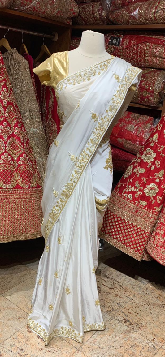 Daisy White Saree PWS-055