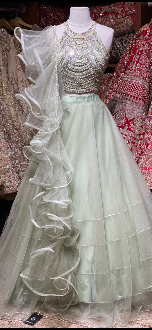 Pistachio Green Bridal Wear Lehenga BWL-027