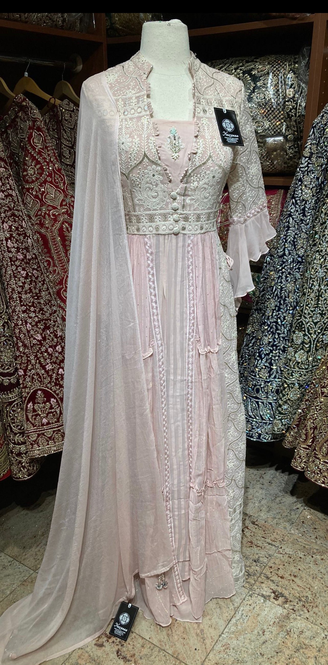 Powder Pink Anarkali PWA-123