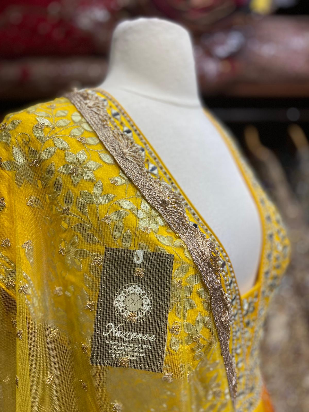 Saffron Yellow Anarkali PWA-109