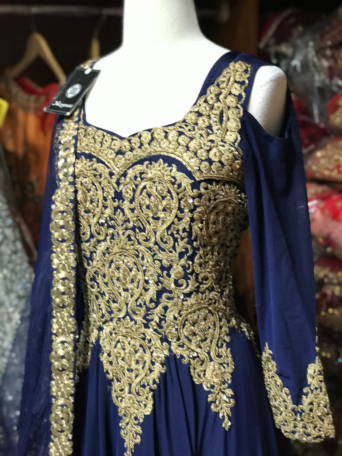 Navy Size XL Lycra Anarkali