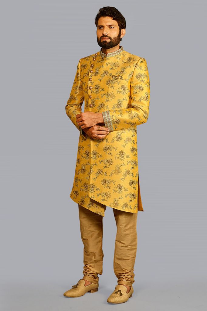 Mustard Yellow Sherwani