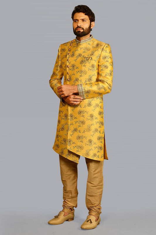 Mustard Yellow Sherwani