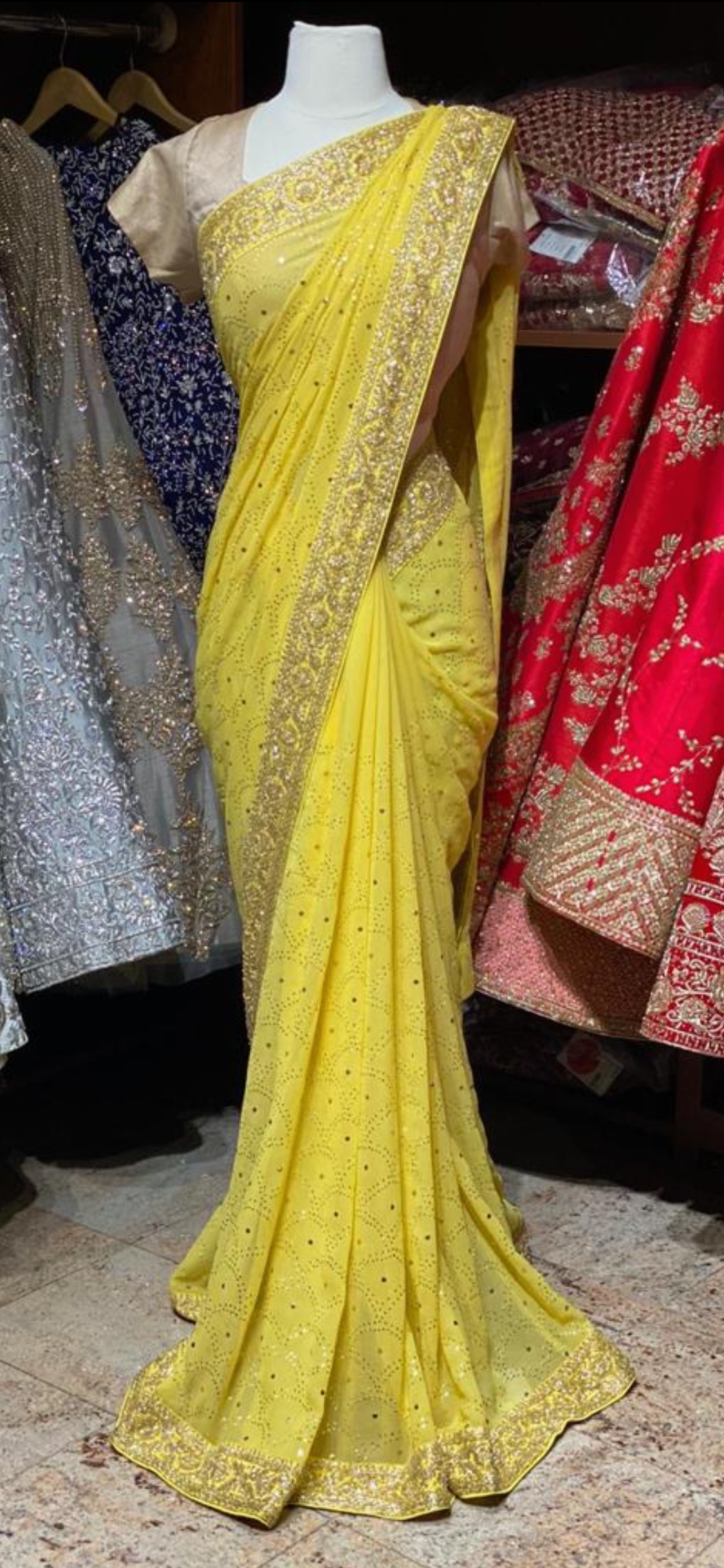 Pineapple Yellow Georgette Saree