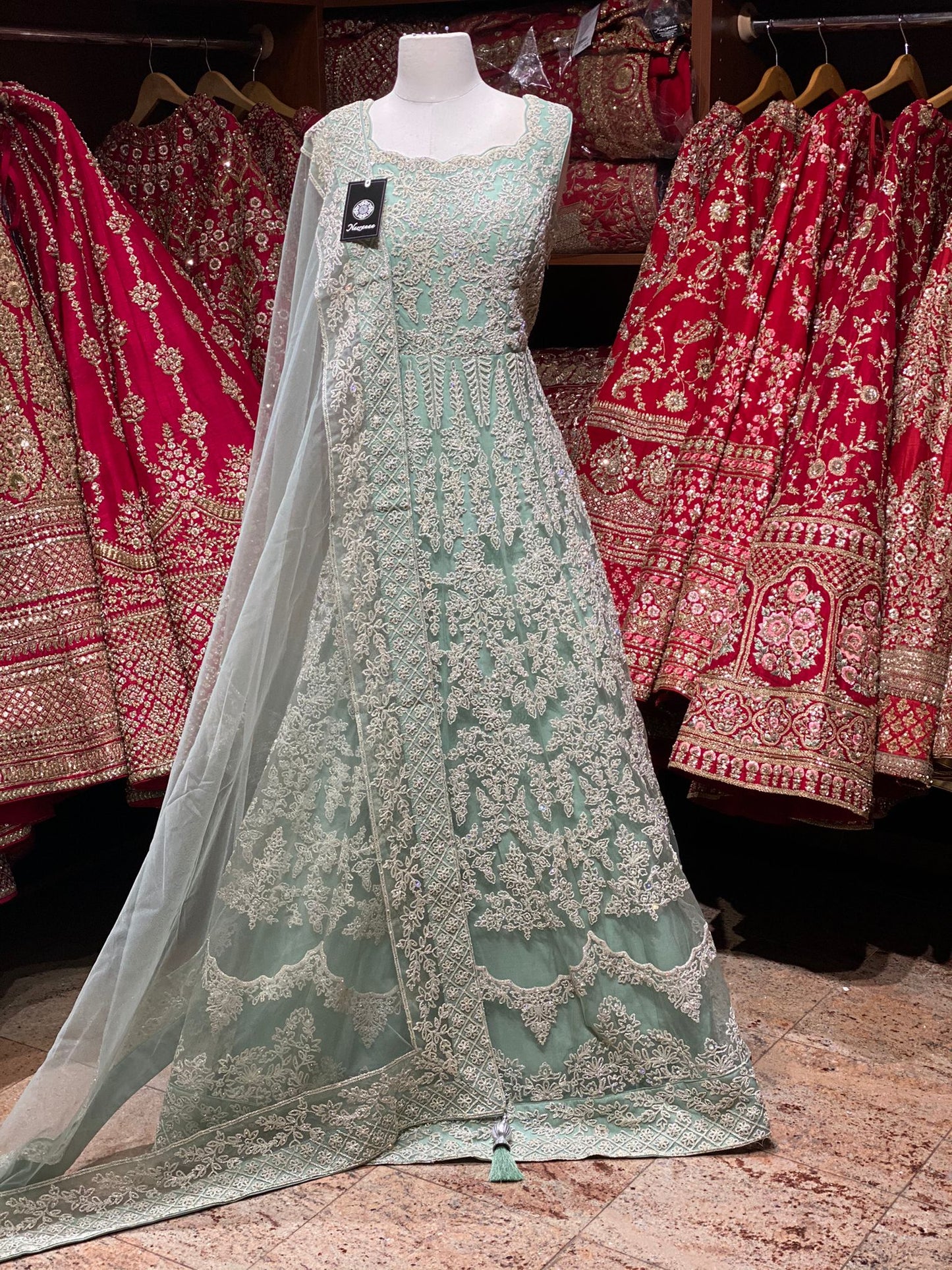 Mint Green Anarkali PWA-040