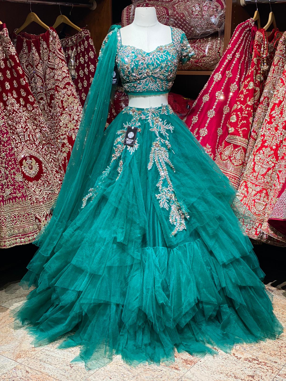 Teal Green Party Wear Lehenga PWL-143