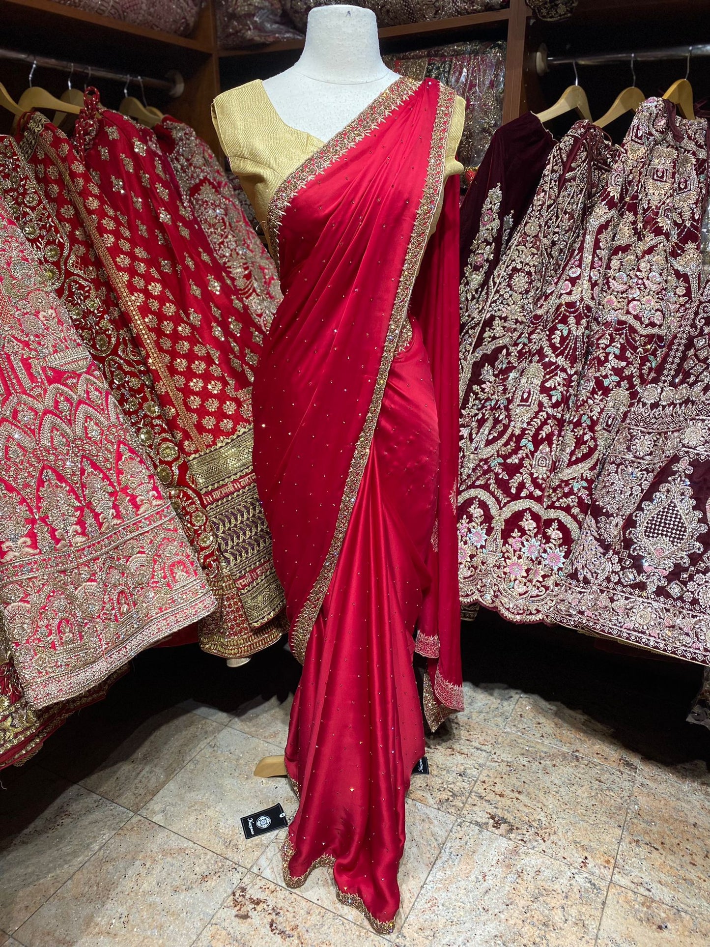 Ruby Red Saree PWS-128