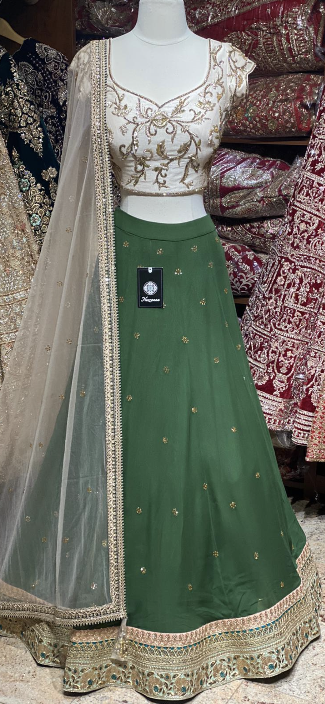 Dark Green Party Wear Lehenga PWL-060