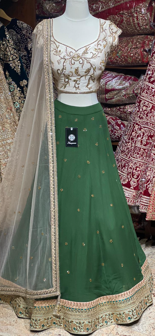 Dark Green Party Wear Lehenga PWL-060