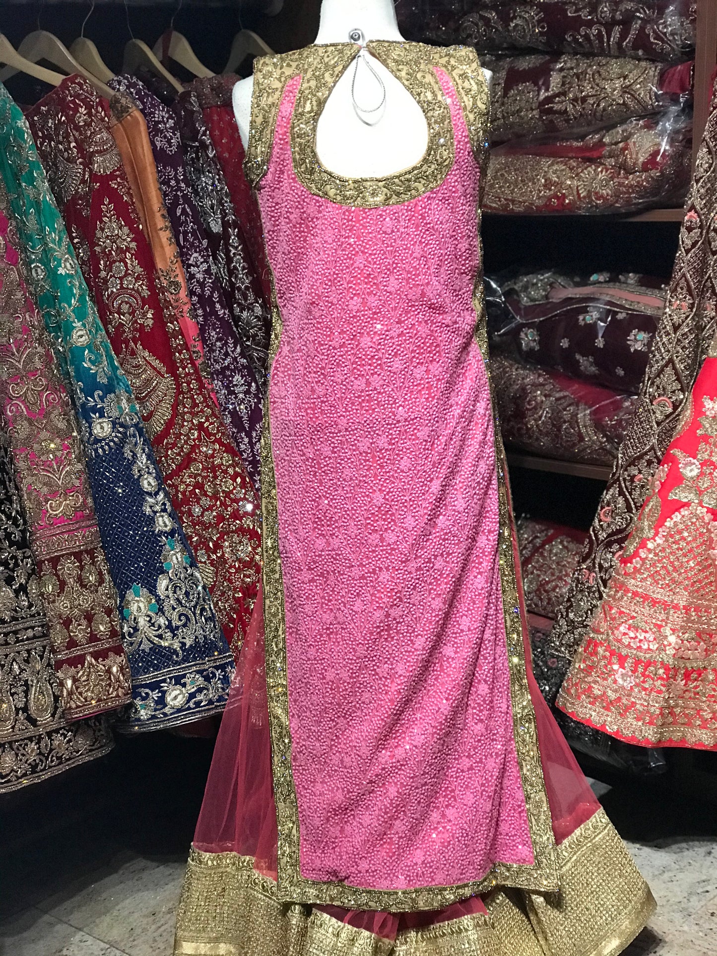 Pink Size 38 Embroidered Lacha