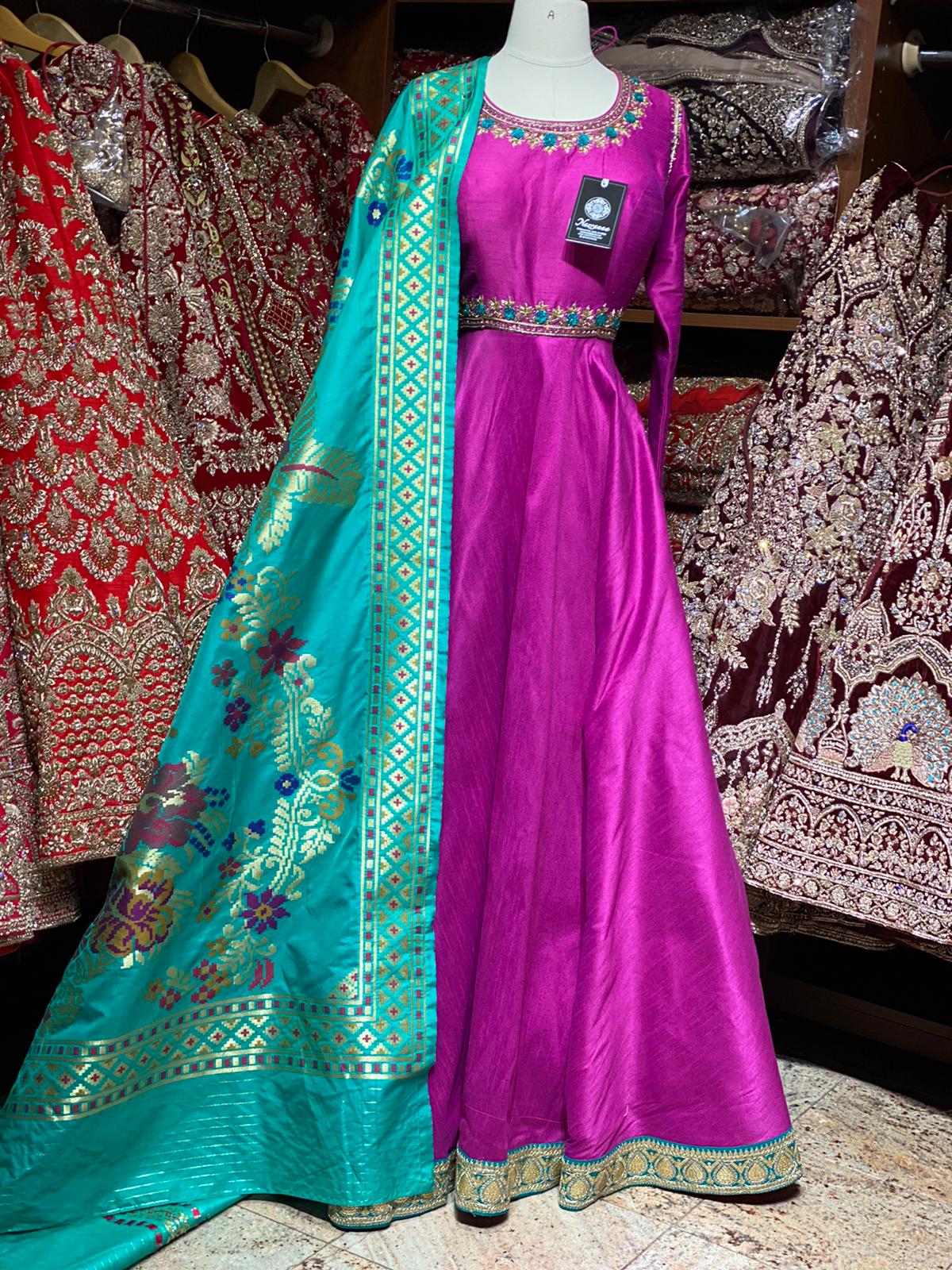 Magenta Pink Anarkali PWA-113