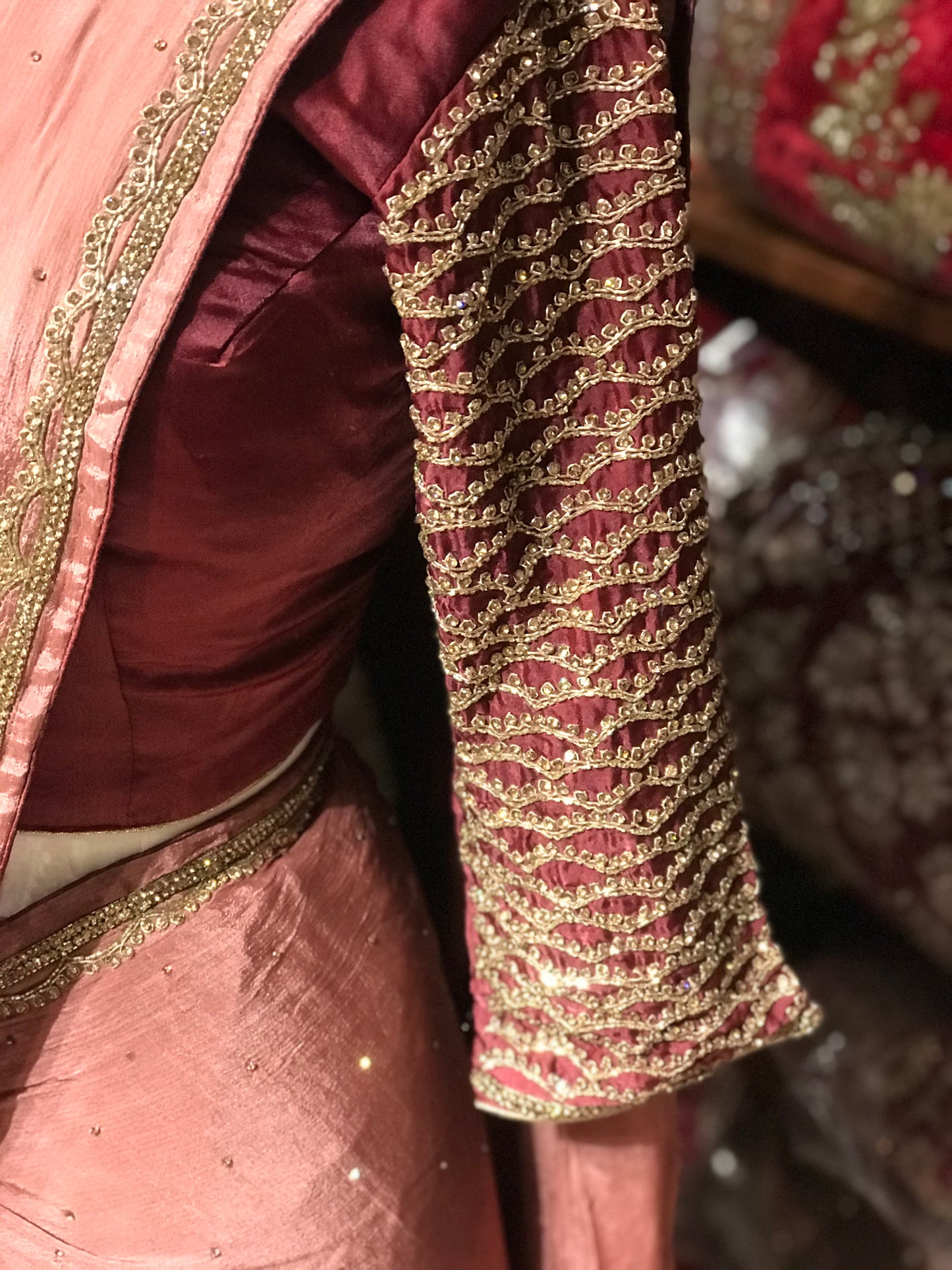 Dusty Rose Saree W/ Readymade Blouse