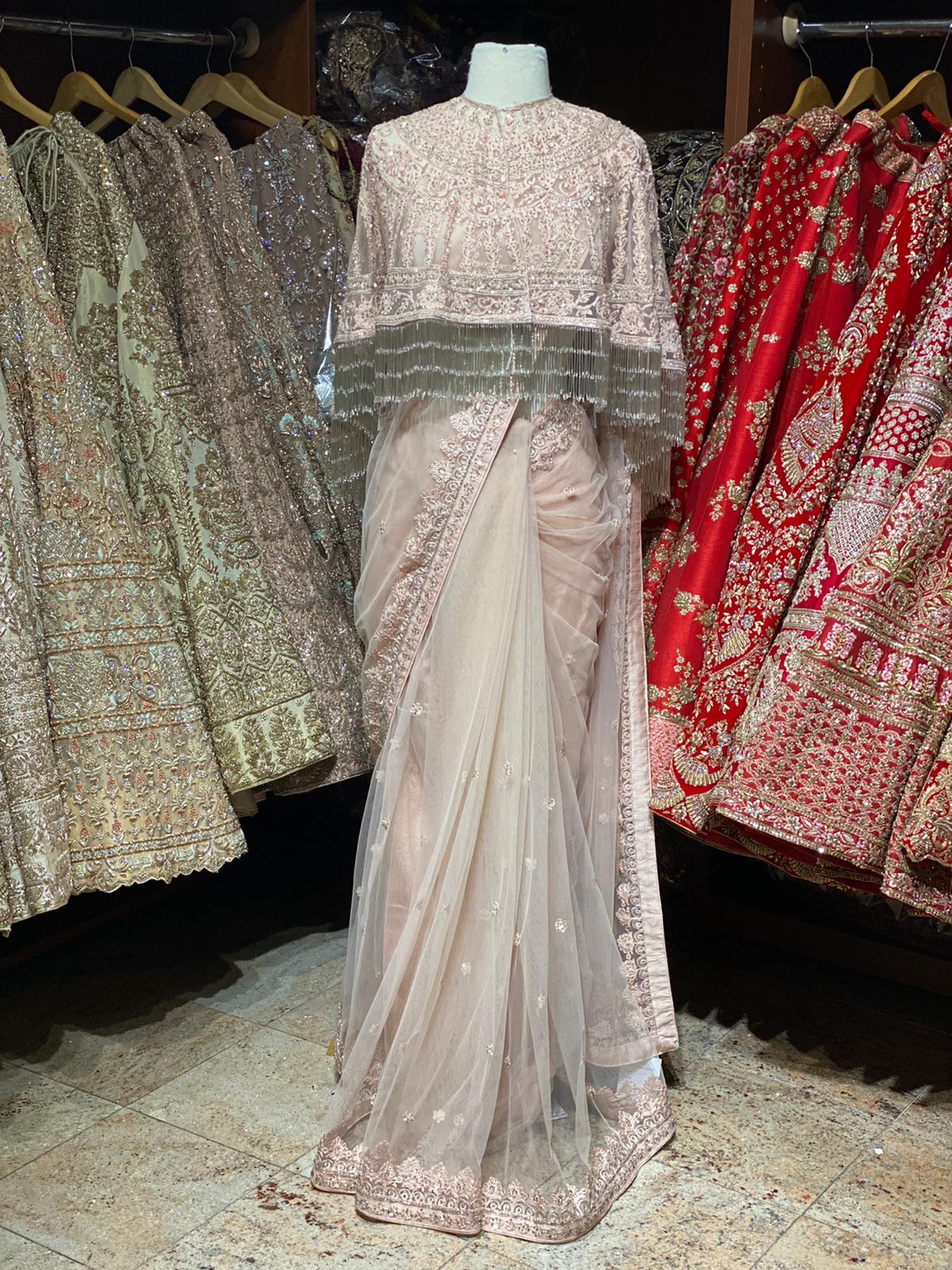 Blush Pink Net Saree PWS-014