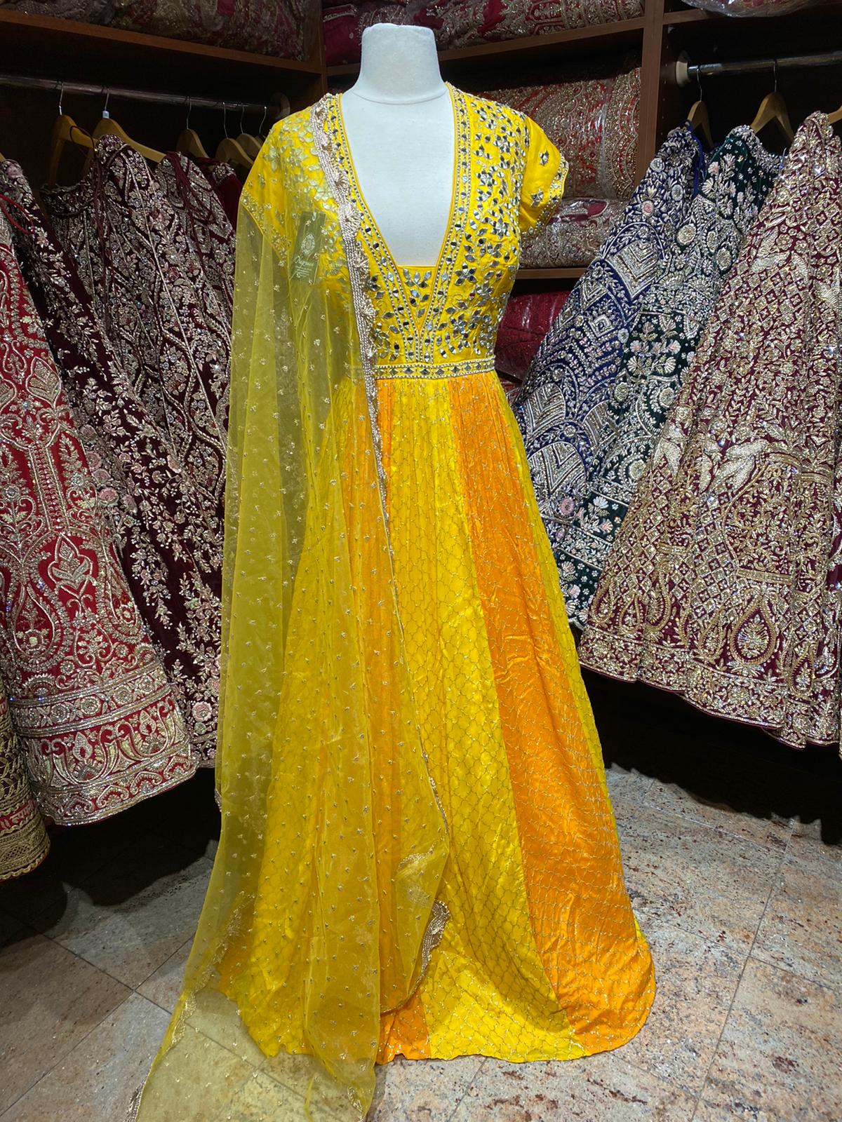 Saffron Yellow Anarkali PWA-109