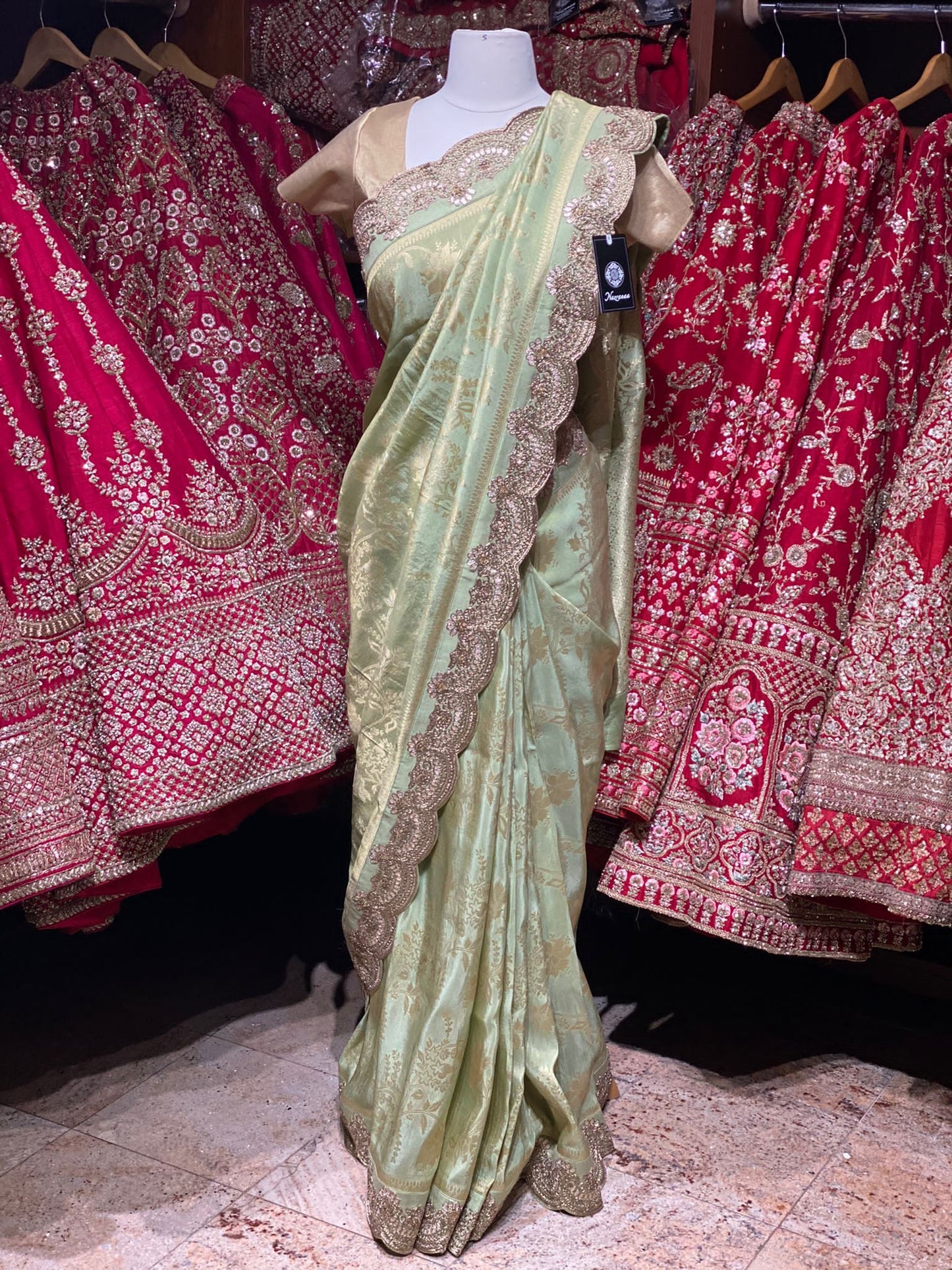 Sage Green Saree PWS-093