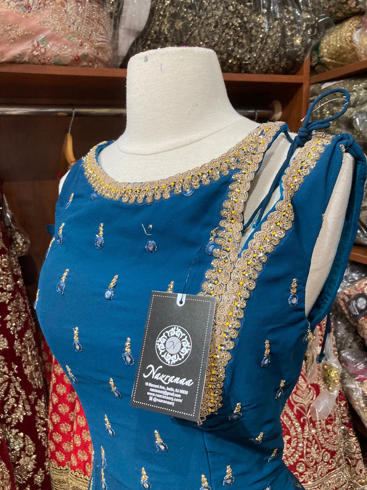 Teal Blue Anarkali PWA-121