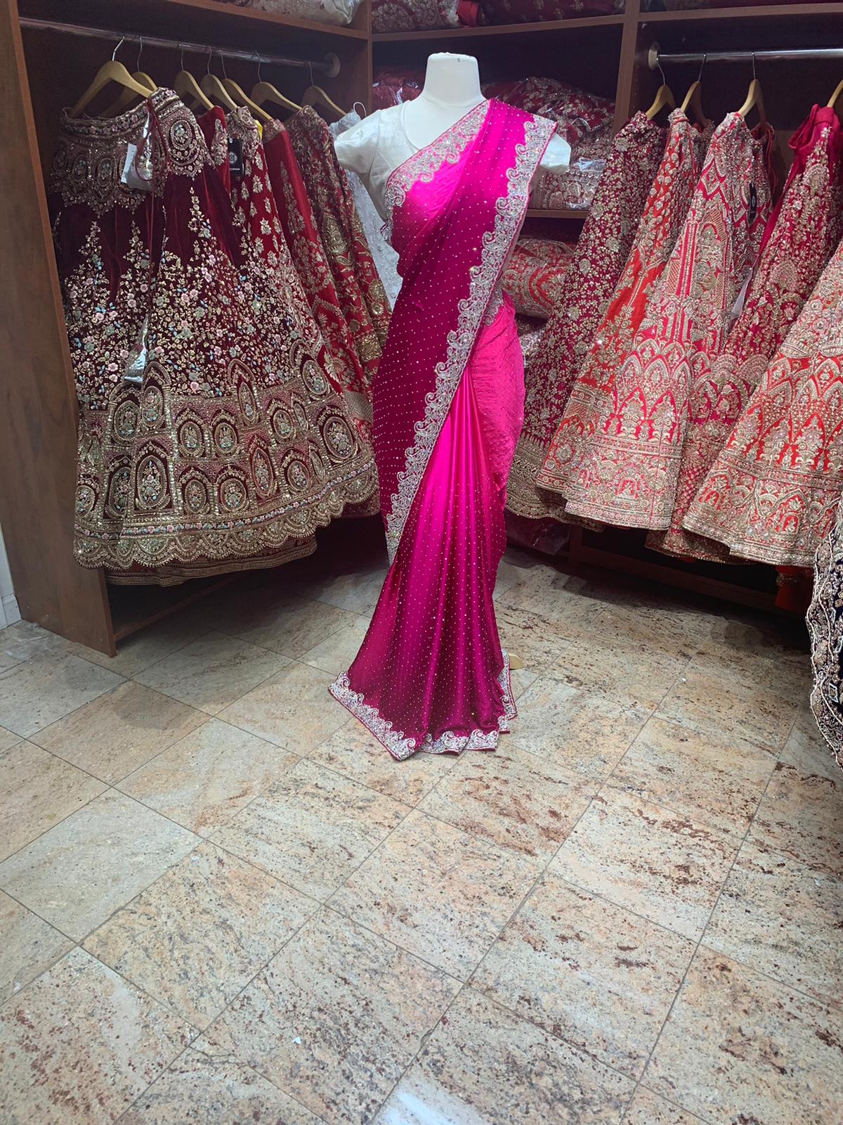 Ombré Hot Pink Saree PWS-074