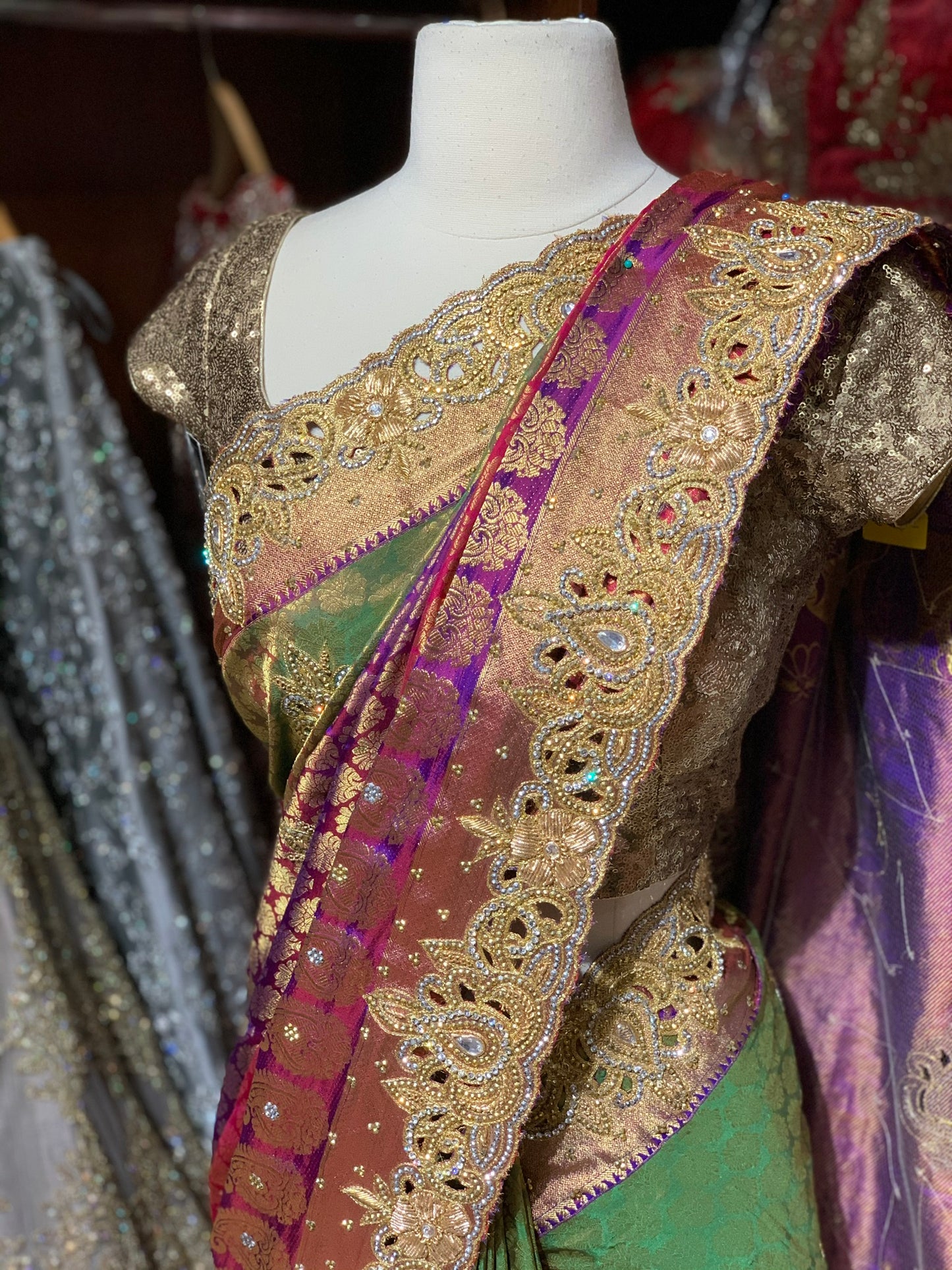 Bridal Tri-colored Kanjeevaram Saree