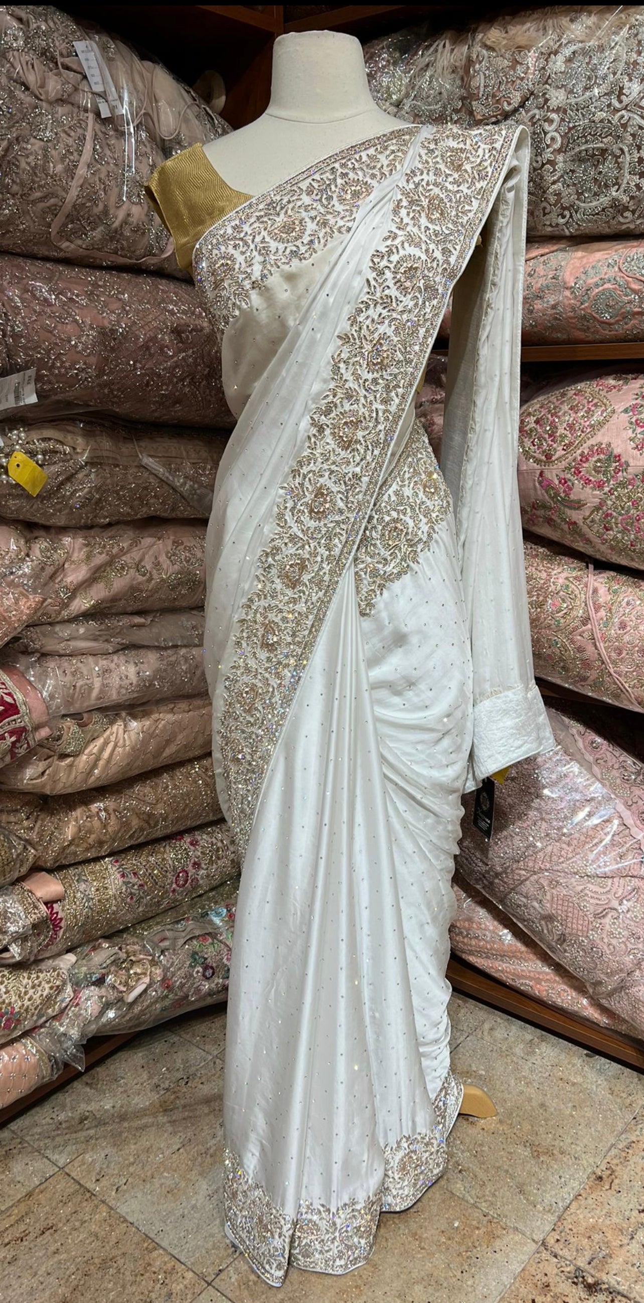 Pearl White Saree PWS-191