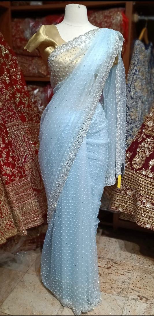 Baby Blue Saree PWS-159