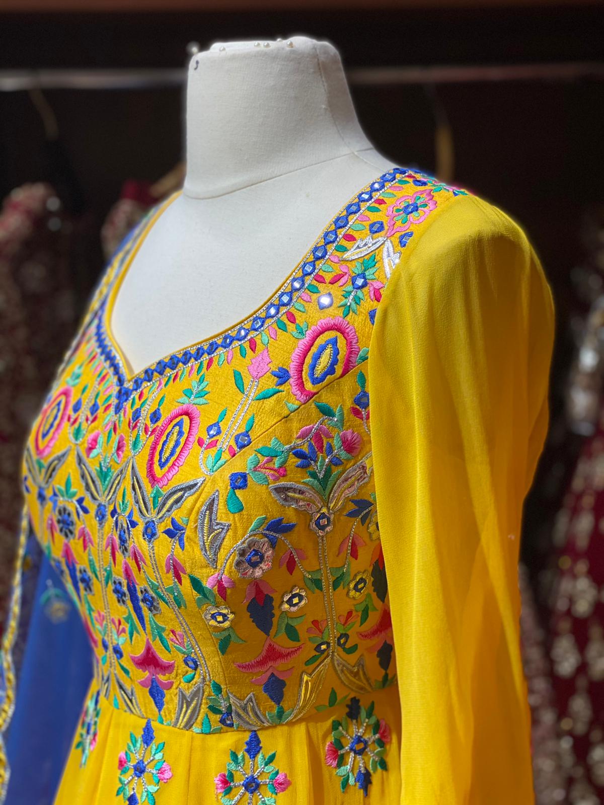 Bumblebee Yellow Anarkali PWA-029