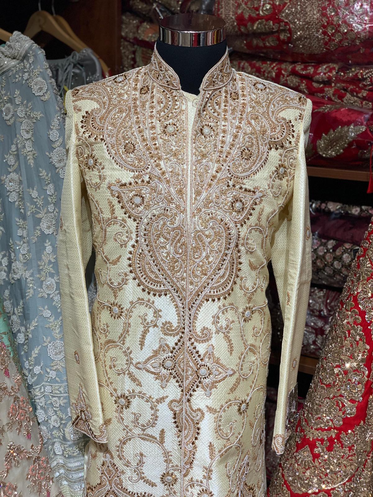 Ivory Gold Size 38 Sherwani