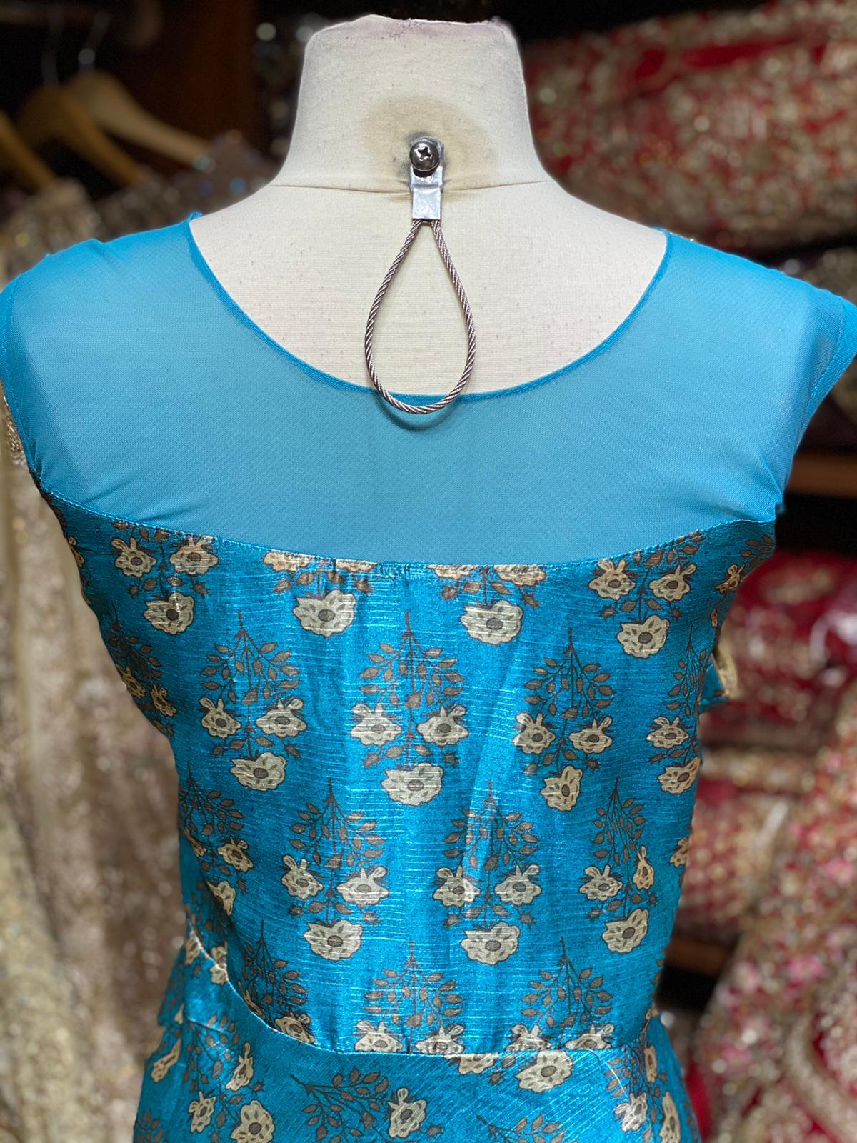 Deep Sky Blue XXL Anarkali PWA-012