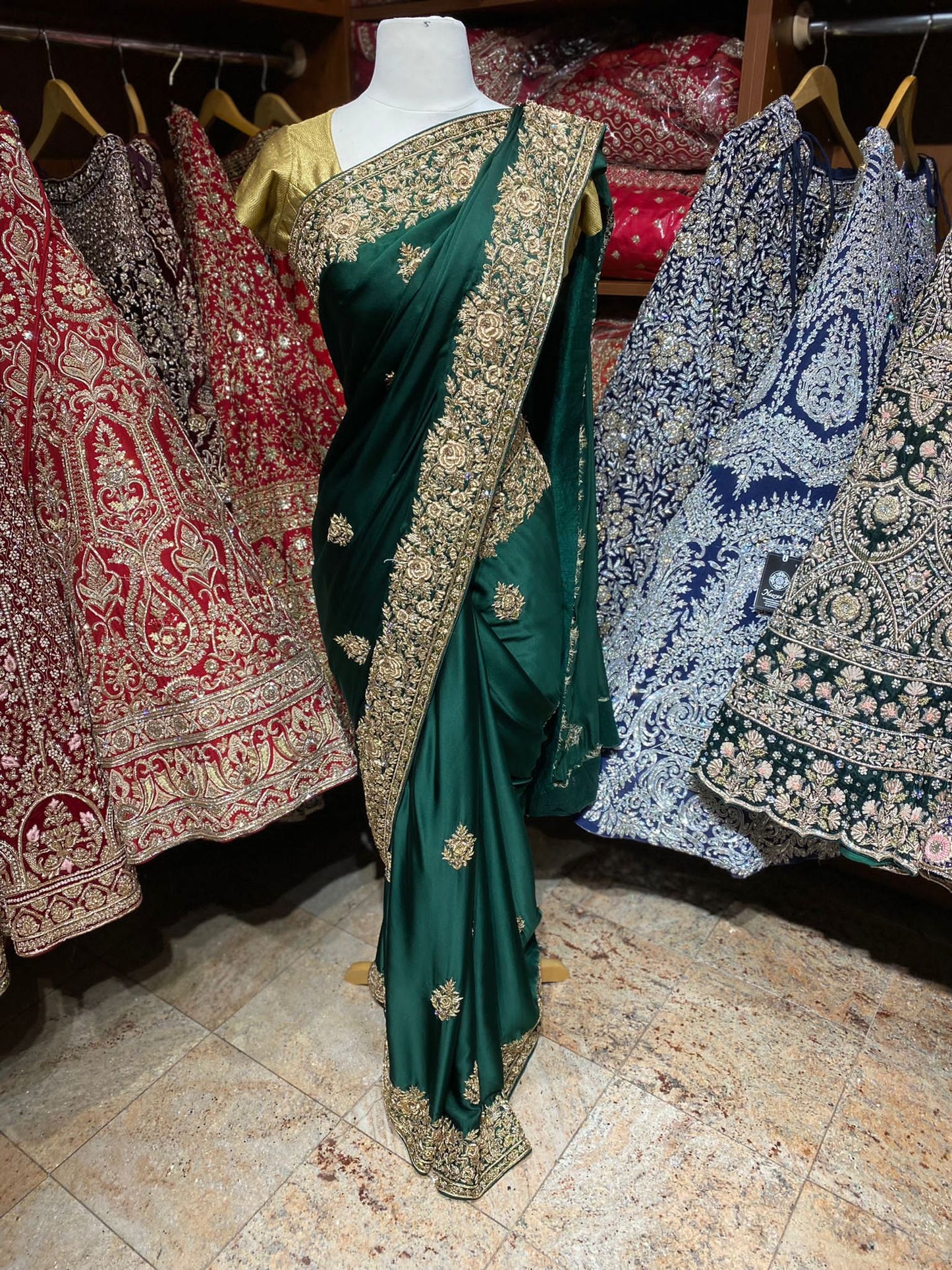 Emerald Green Saree PWS-167