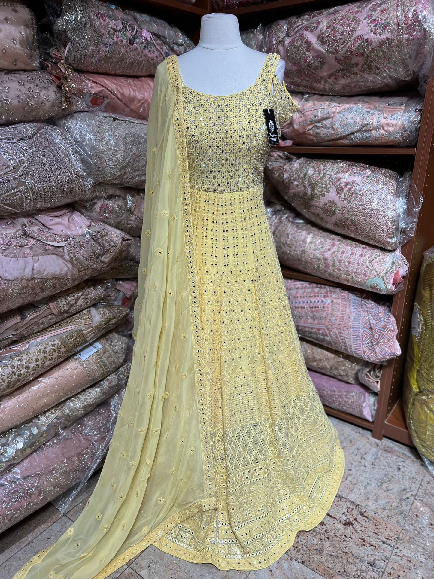 Lemonade Yellow Anarkali PWA-140