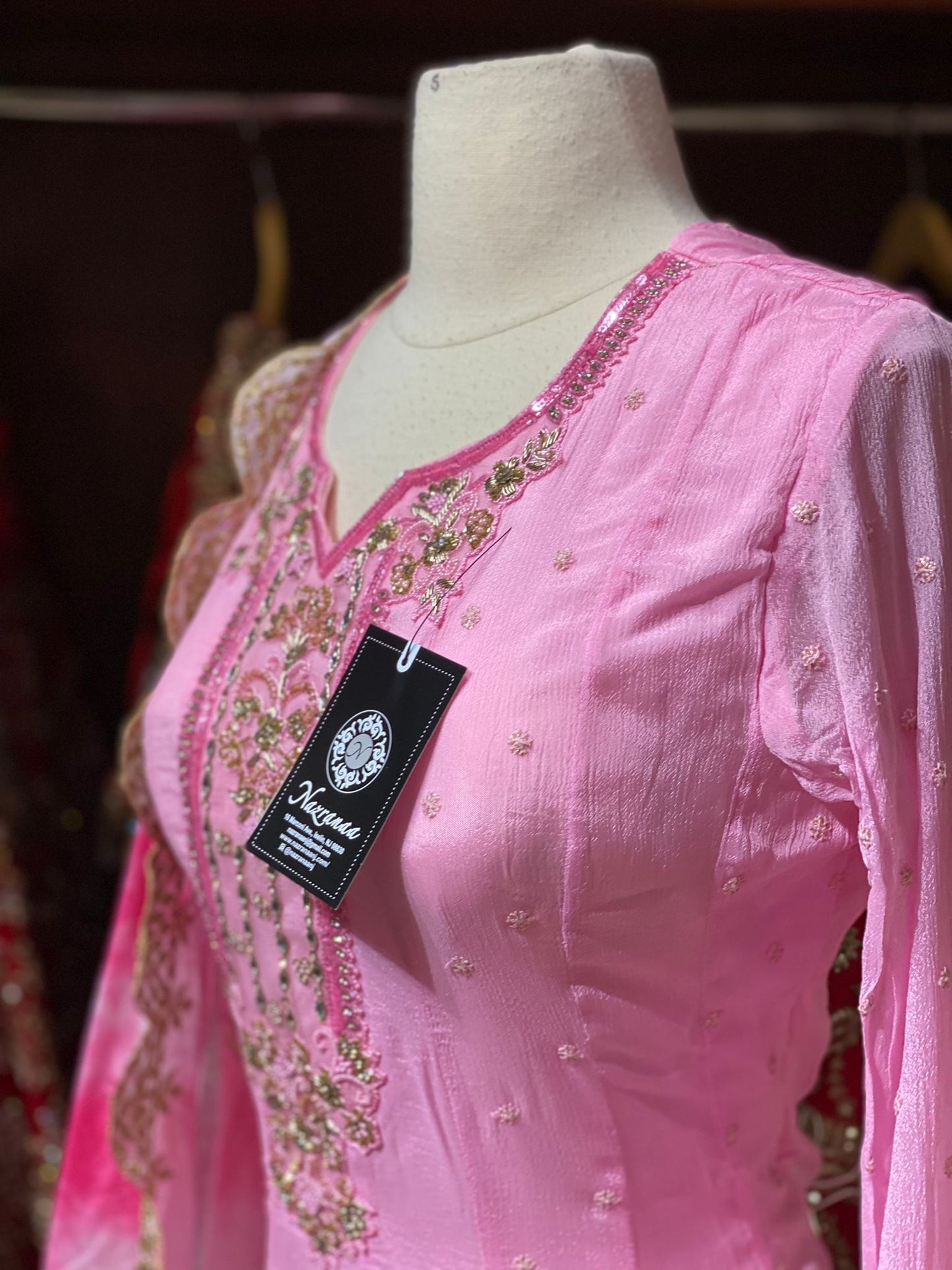 Ombre Light To Dark Pink Anarkali PWA-094
