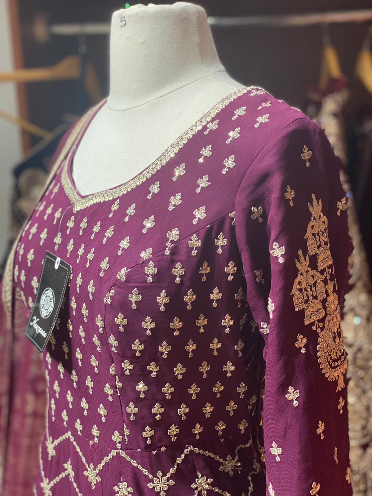 Boysenberry Purple Anarkali PWA-023