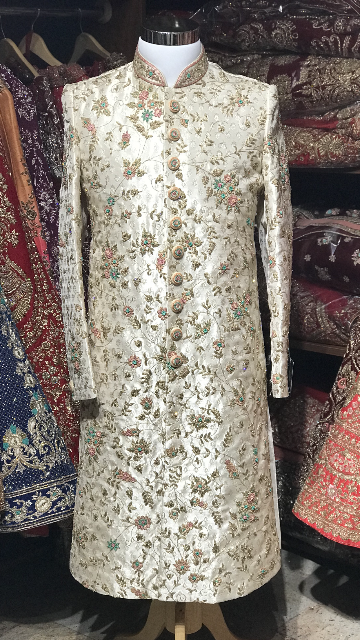 Ivory Multi-Color Sherwani