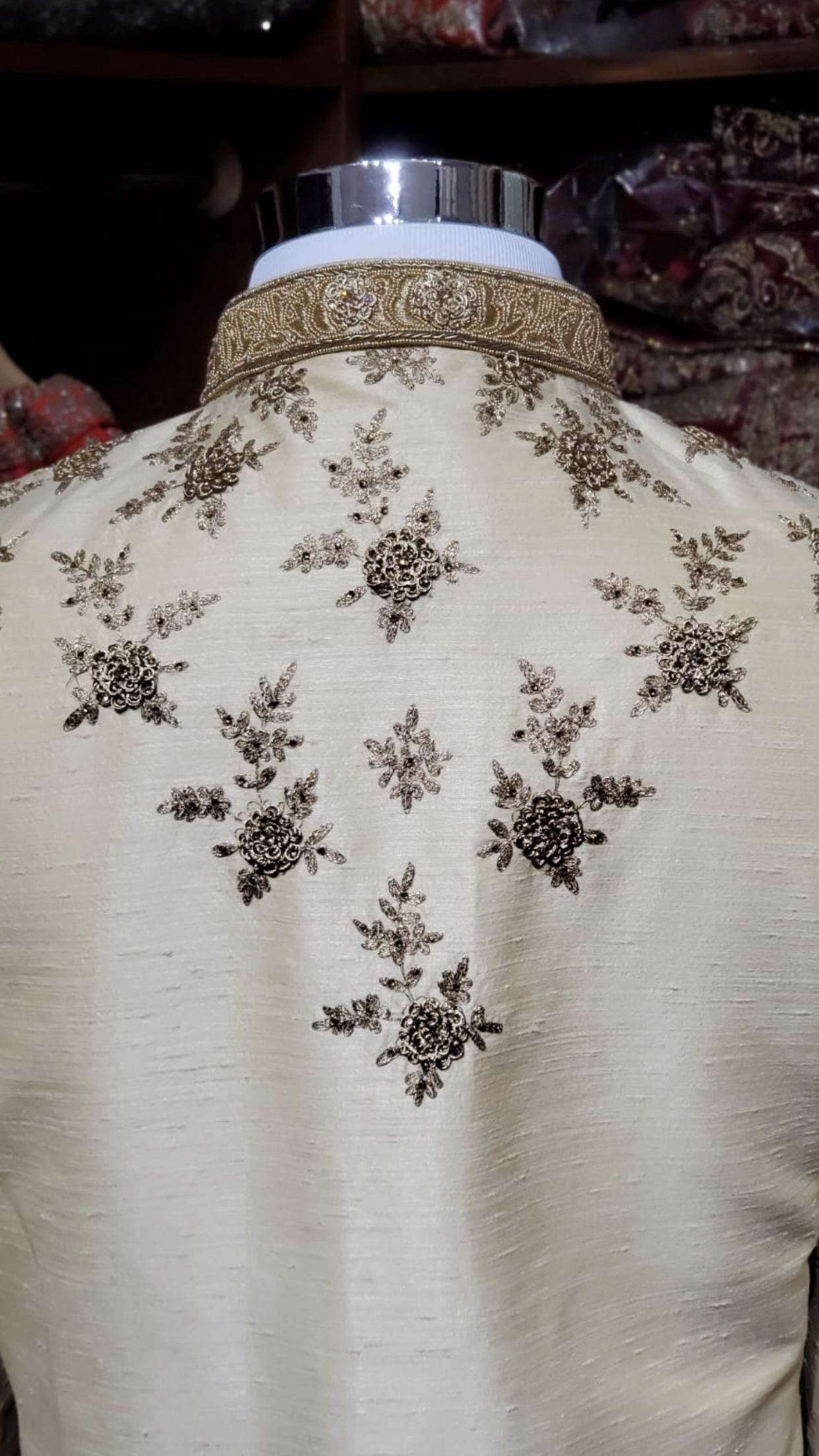 Gold Floral Embroidery Sherwani