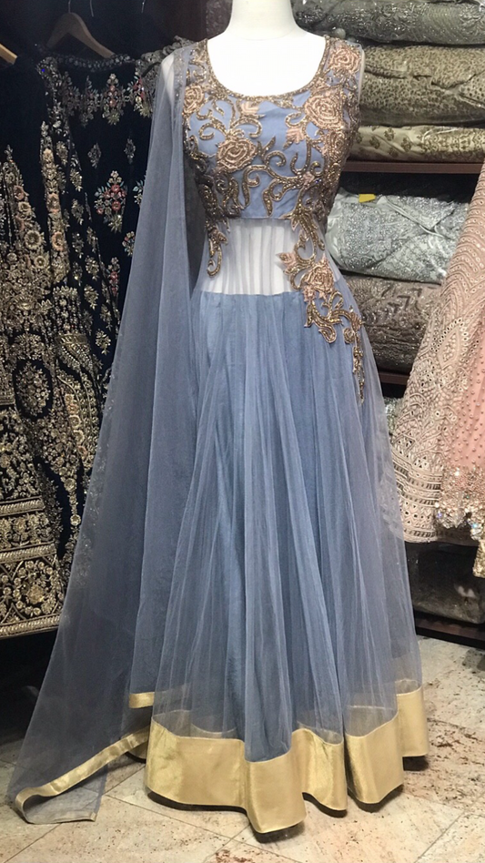 Grey Bridesmaids Anarkali