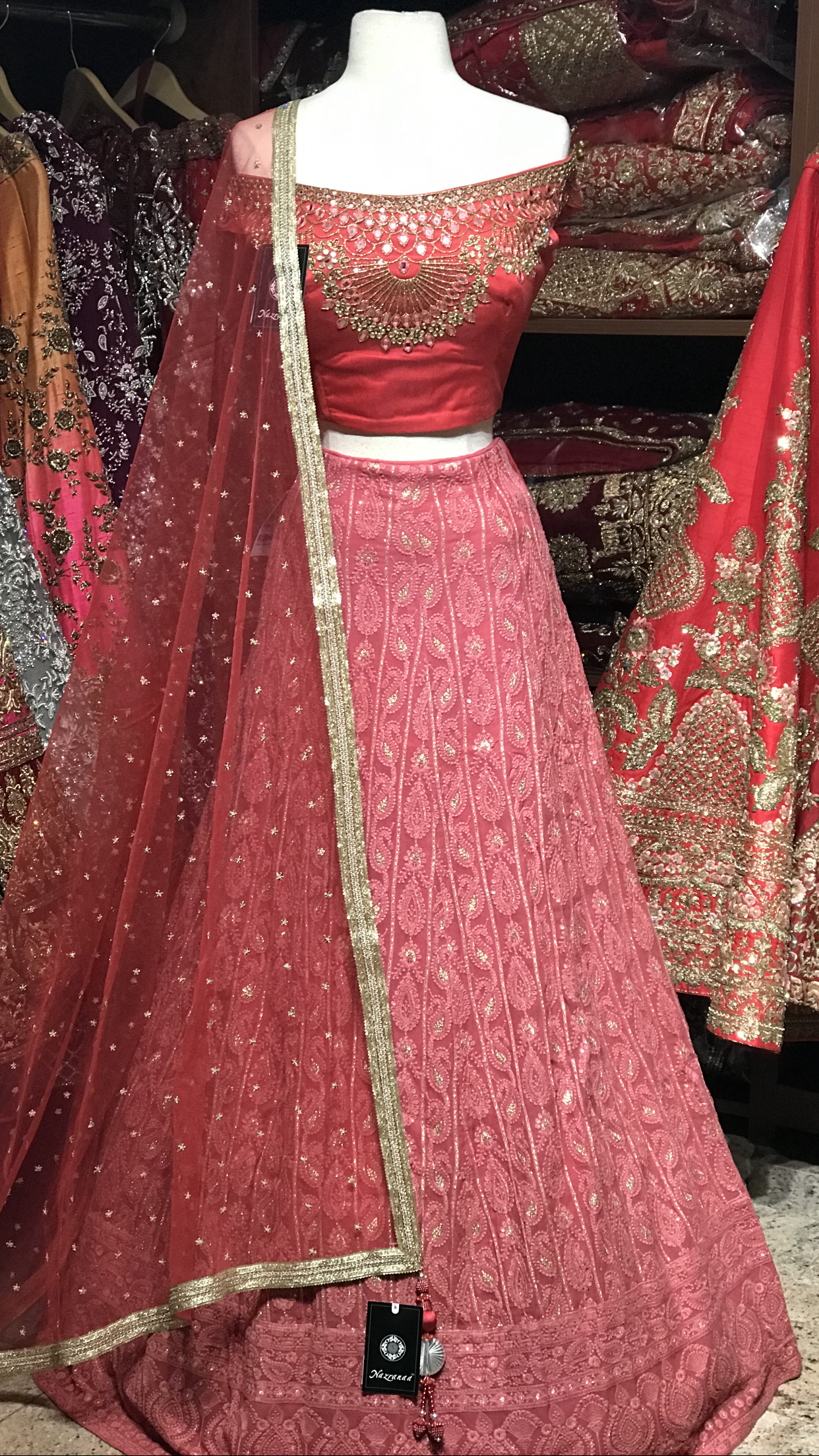 Coral Pink Size 38 Lehenga