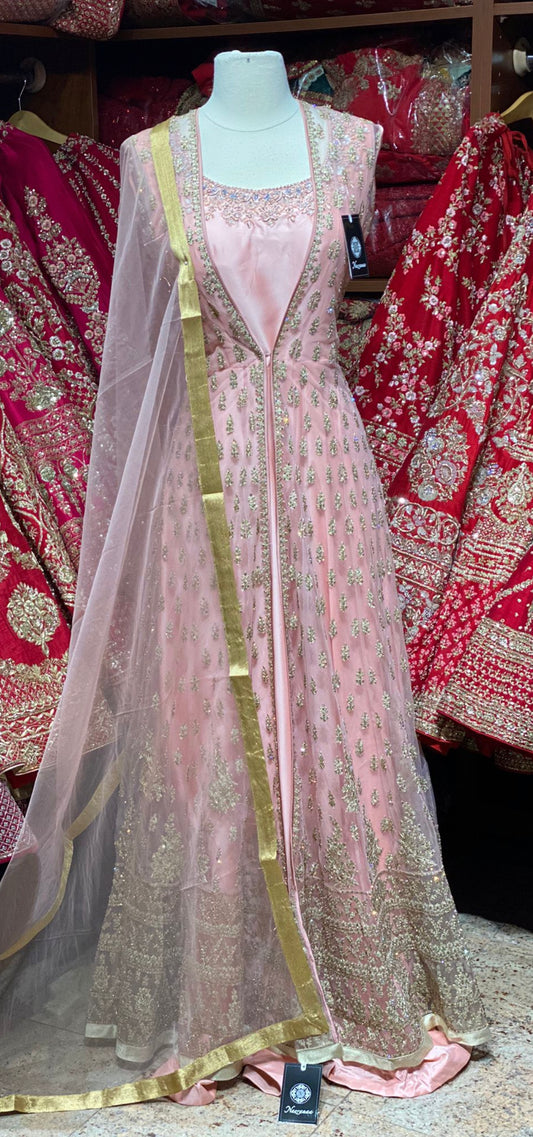 Coral Peach Anarkali PWA-062