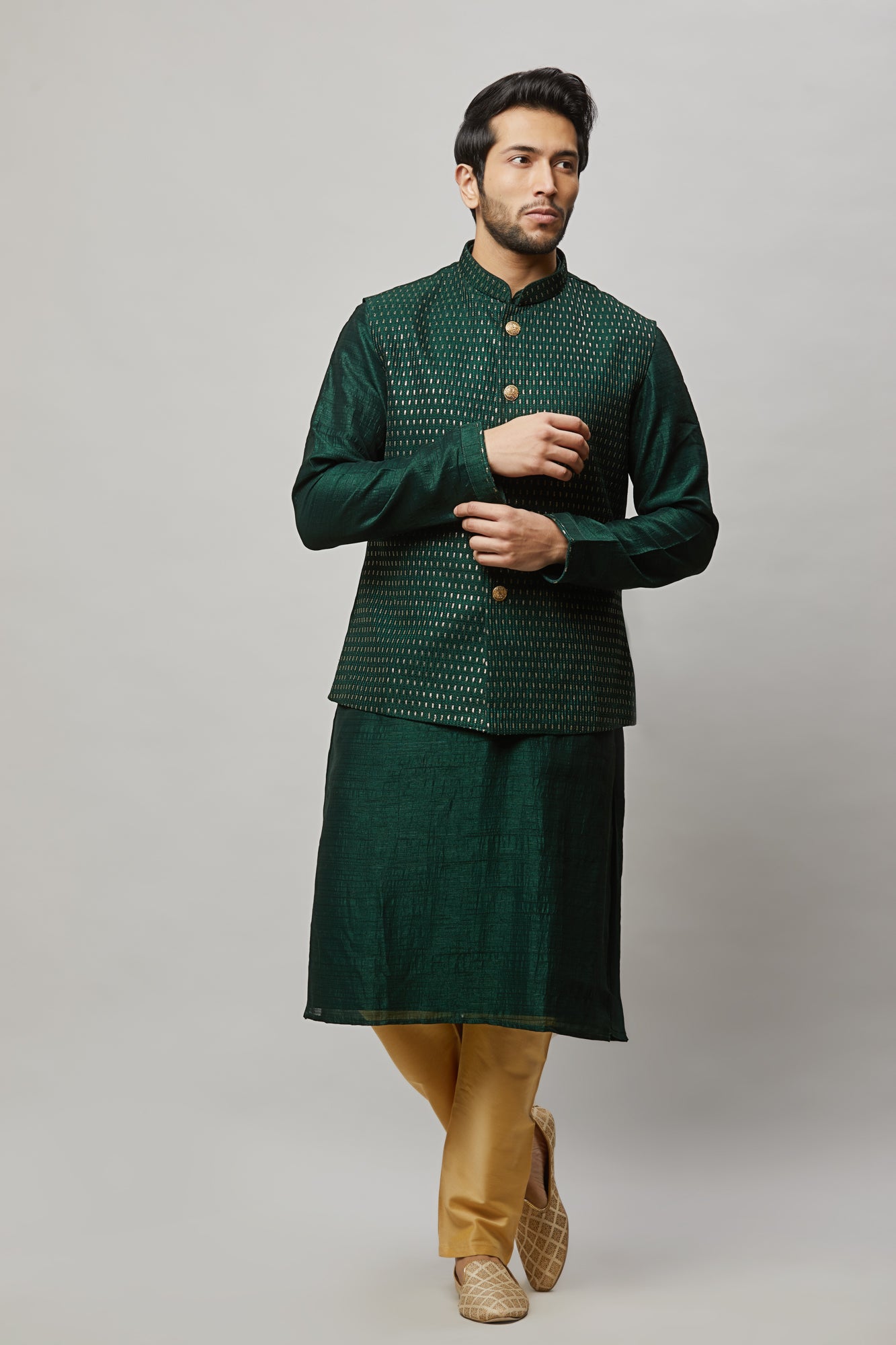 Mens Kurta Vest Set KVD1