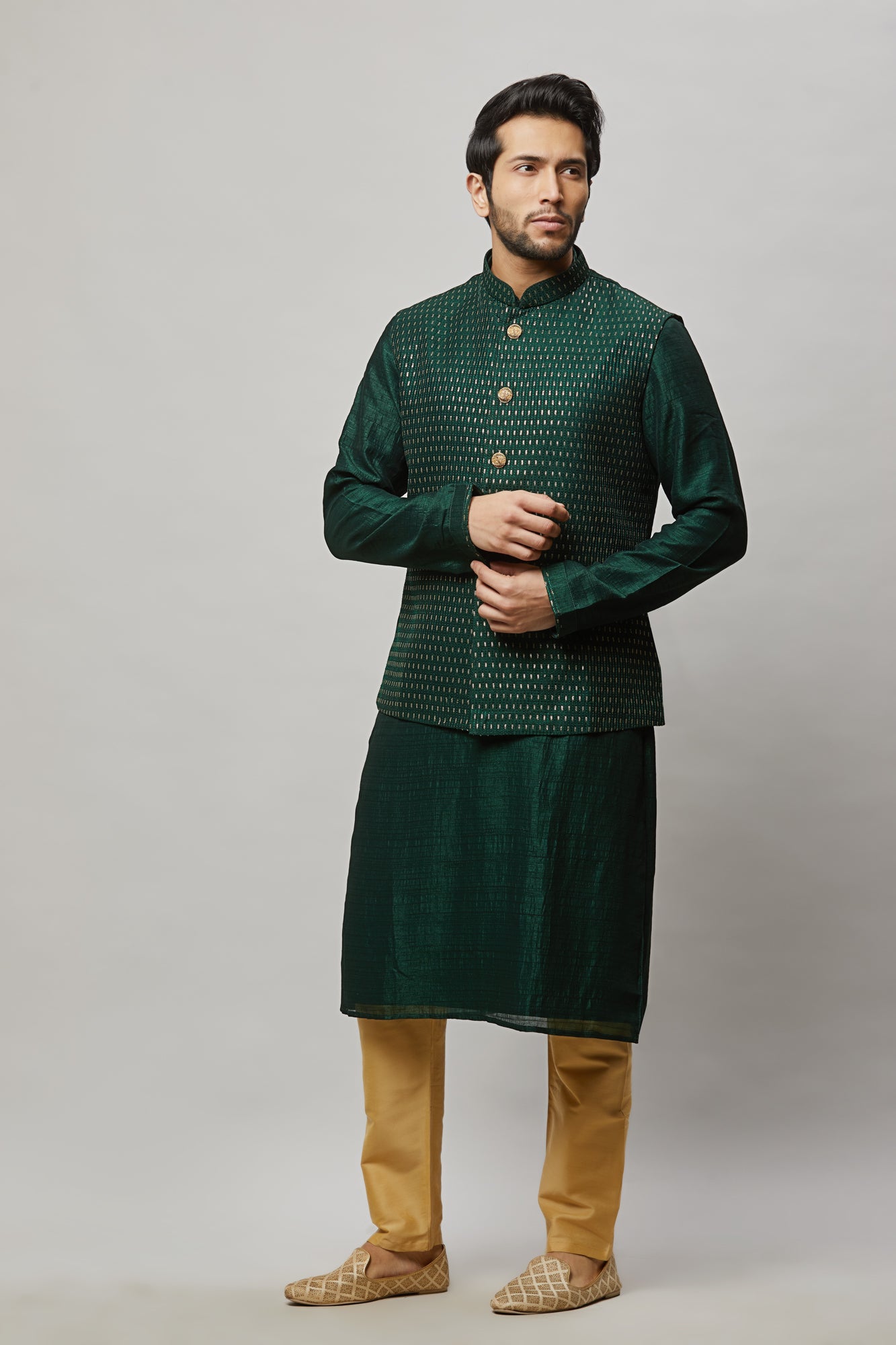 Mens Kurta Vest Set KVD1