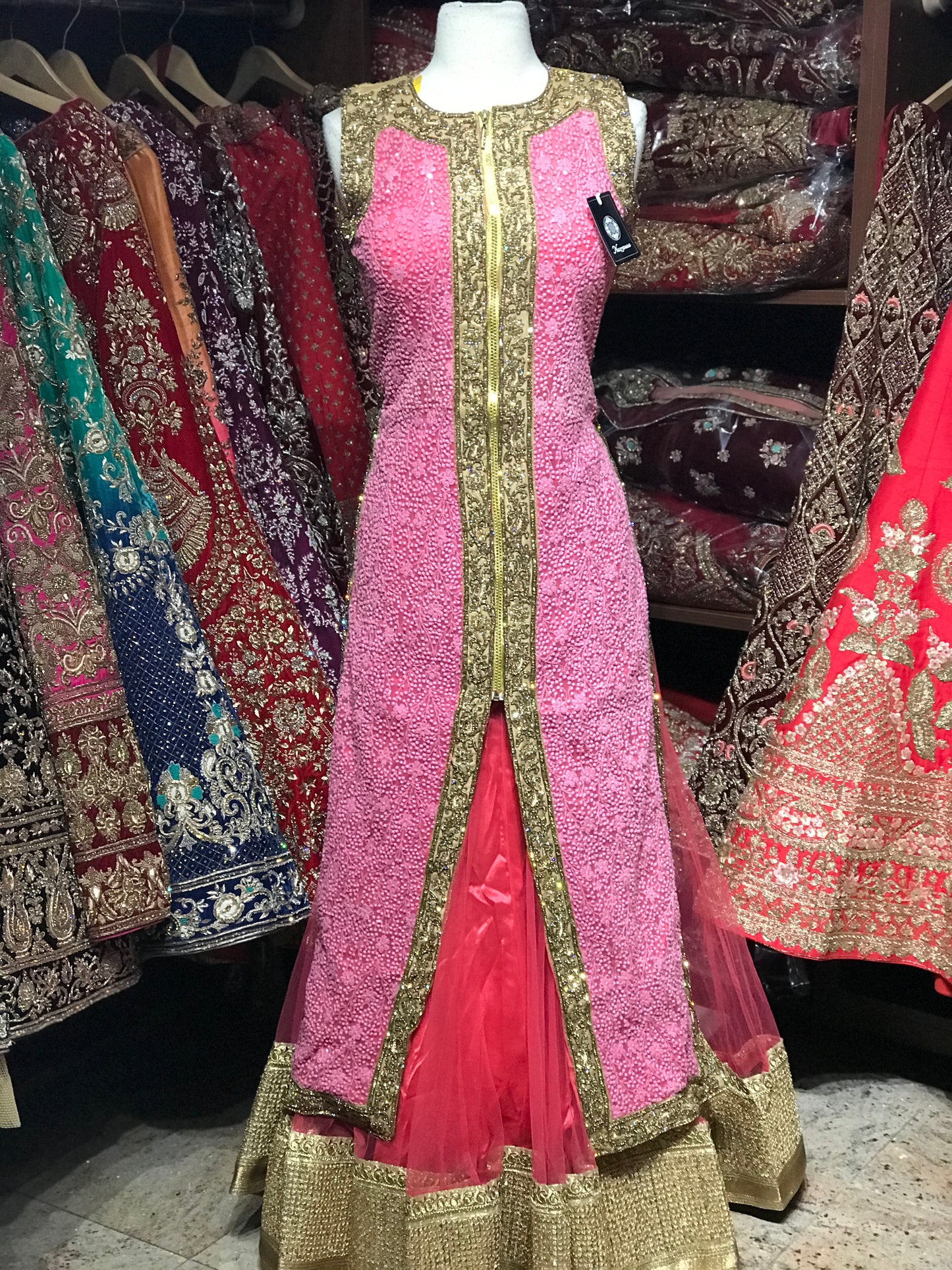 Pink Size 38 Embroidered Lacha