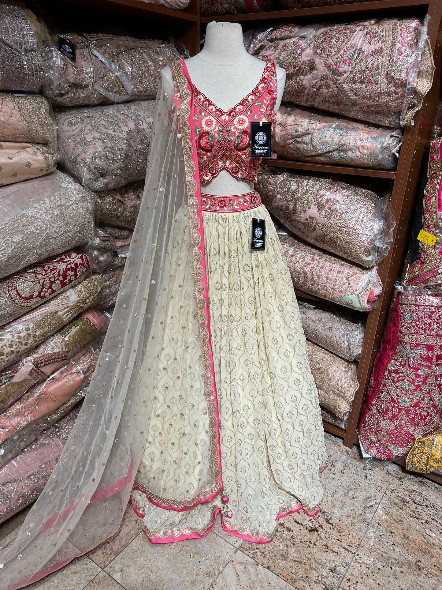 Beige Cream New Era Party Wear Collection PWL-617