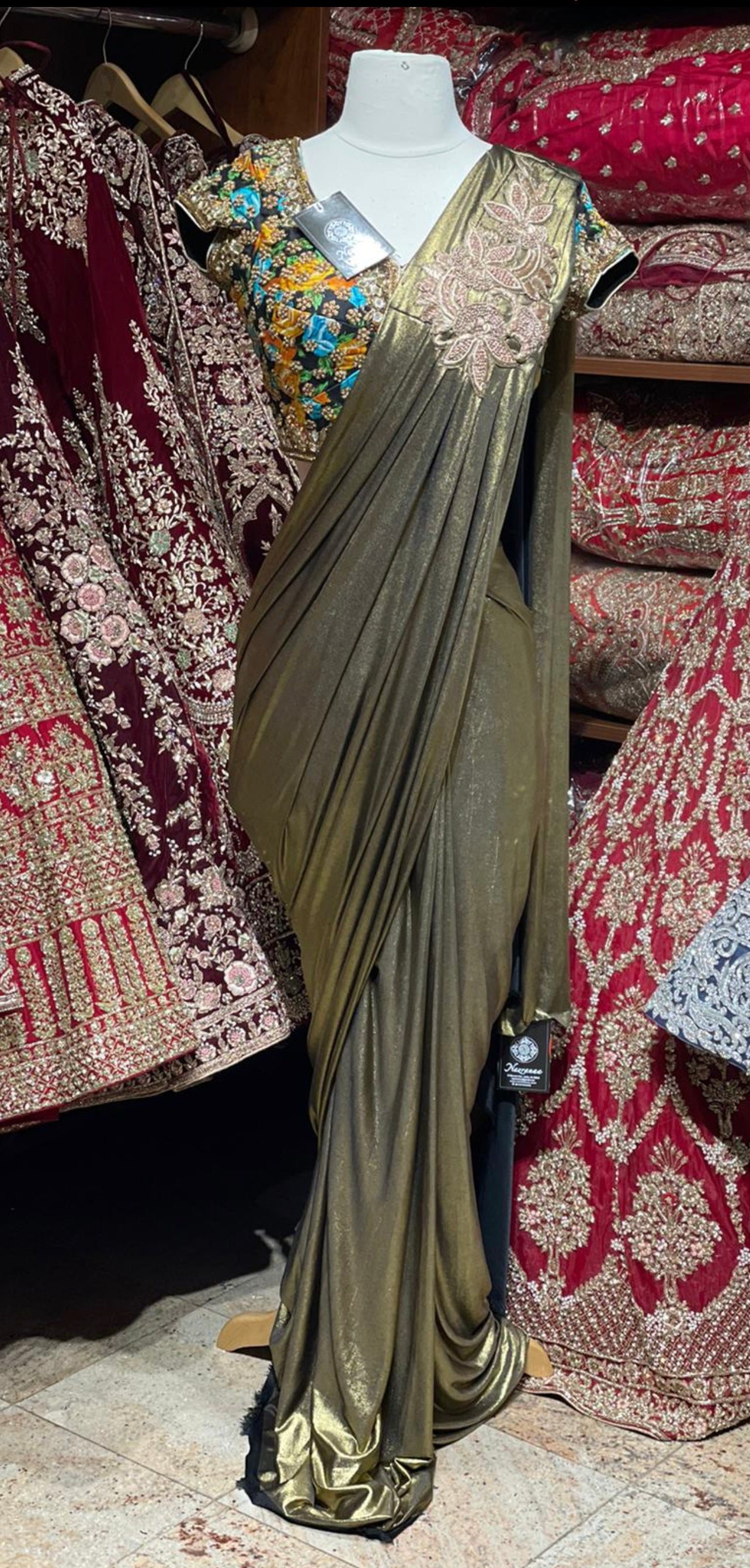 Olive Green Saree PWS-172