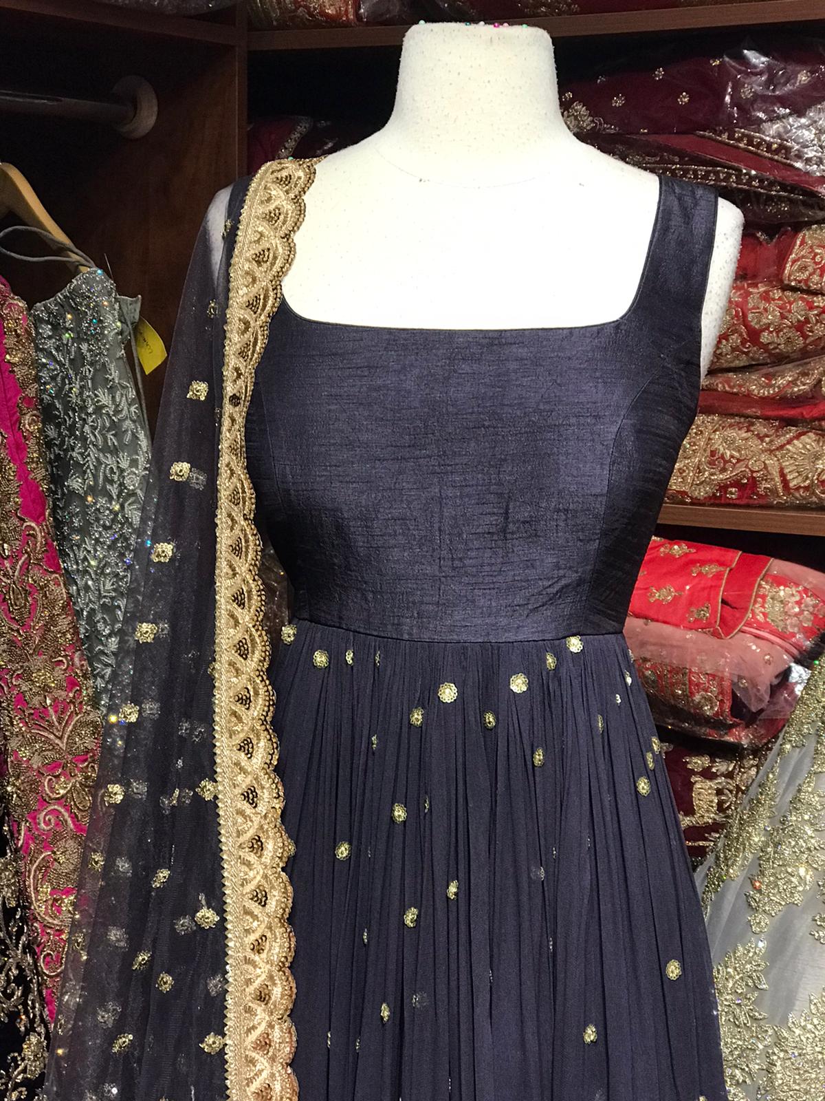 Charcoal Grey Size 38 Anarkali